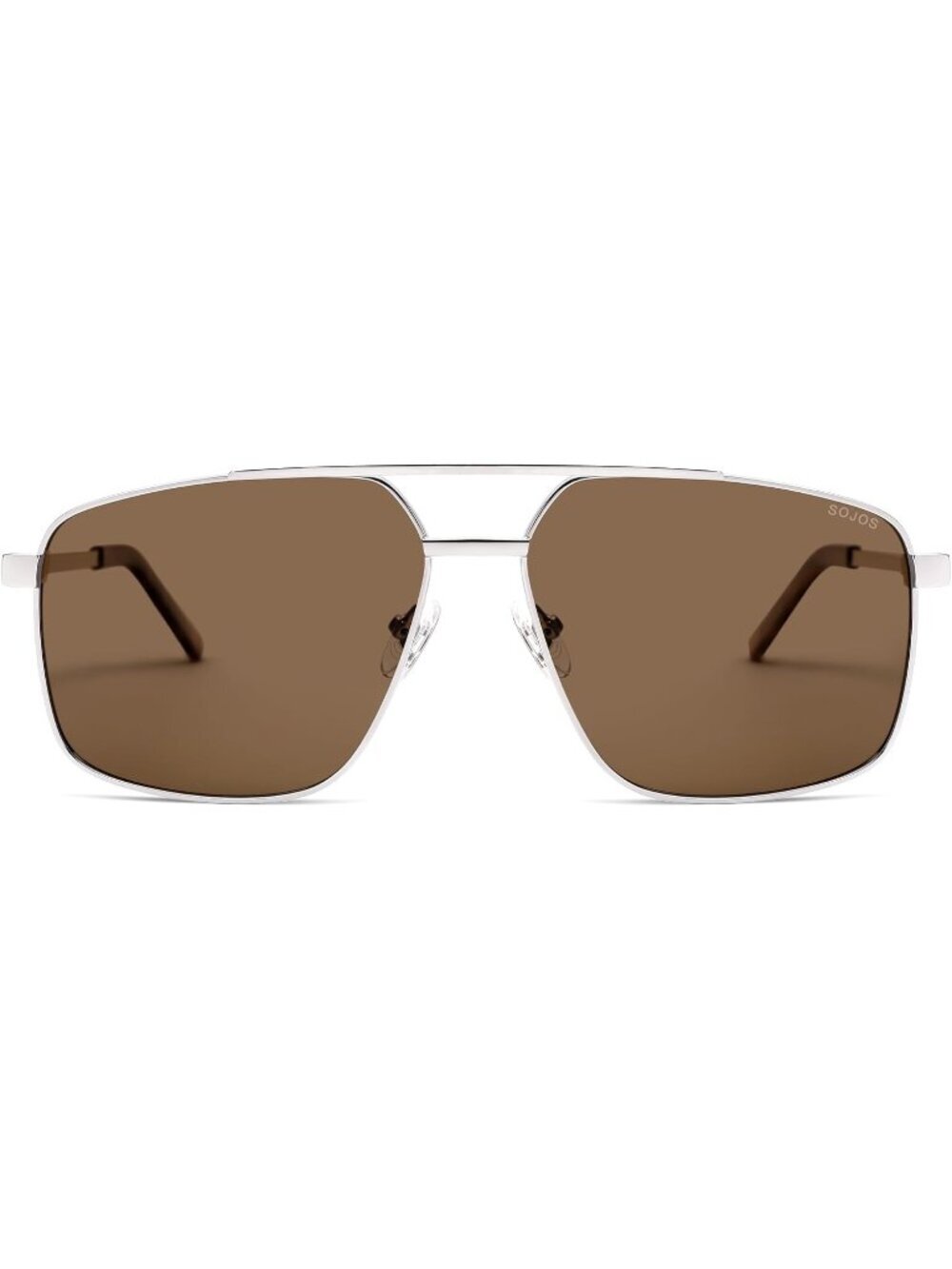 SOJOS Women's Silver Brown Trendy Square Polarized Vintage Aviator Sunglasses